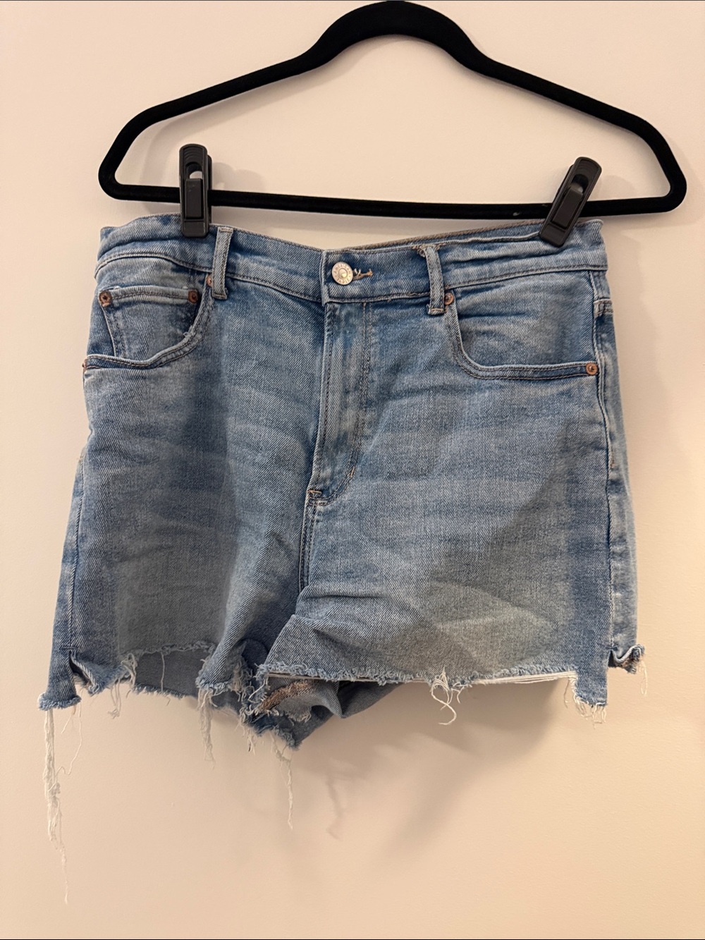 American Eagle Outfitters Light Wash Distressed Denim Shorts